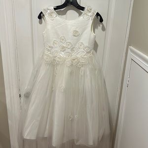 Princess Daliana Emmie Floral Appliqué Tulle Flower Girl Dress